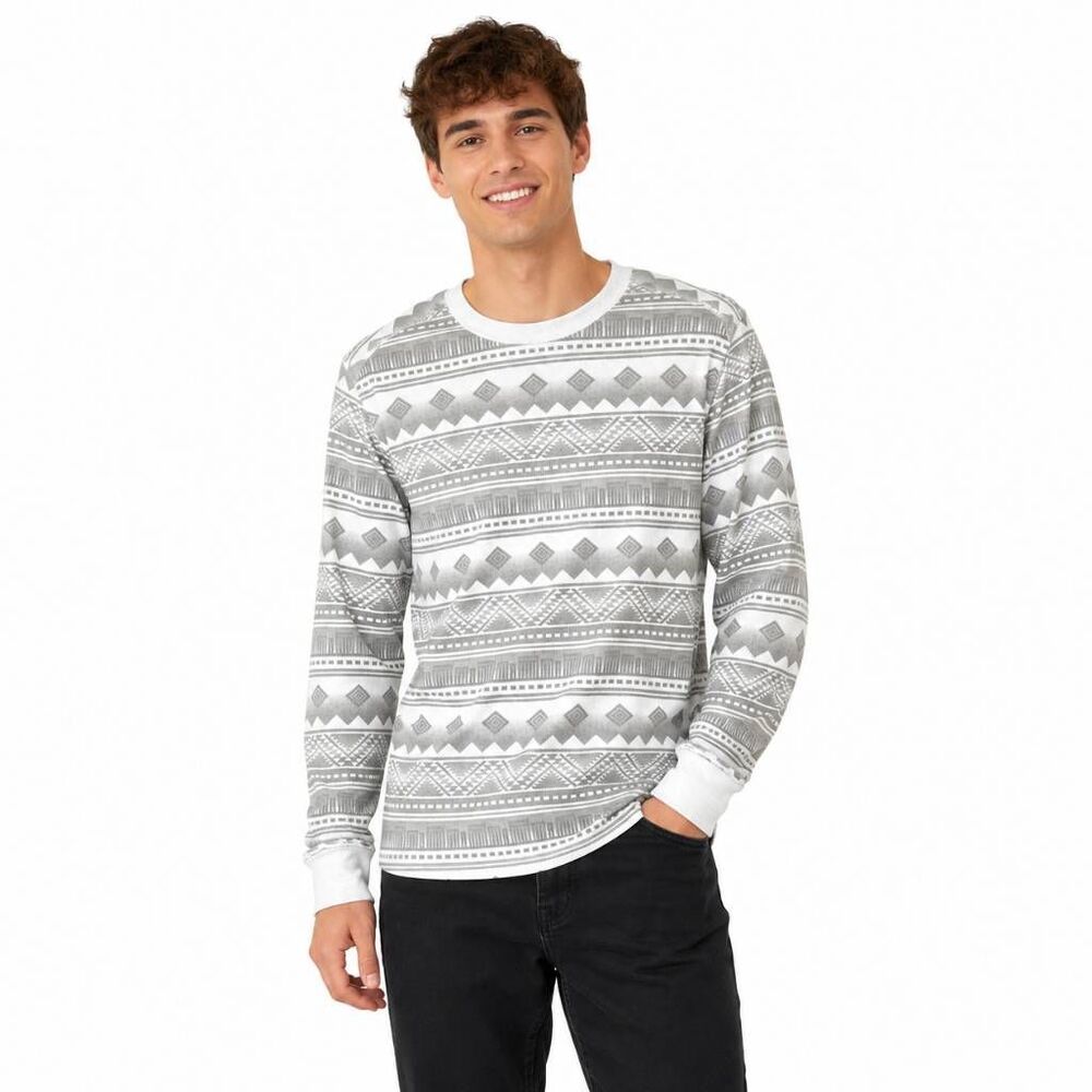 Carbon Mens Gray Aztec Thermal Shirt Small